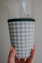 Load image into Gallery viewer, Green Gingham Iced Coffee Sleeve