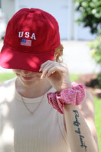 Load image into Gallery viewer, Red Gingham Hair Scrunchie