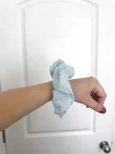 Load image into Gallery viewer, Blue Gingham Scrunchie