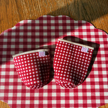 Load image into Gallery viewer, Cranberry Gingham Coffee Sleeve
