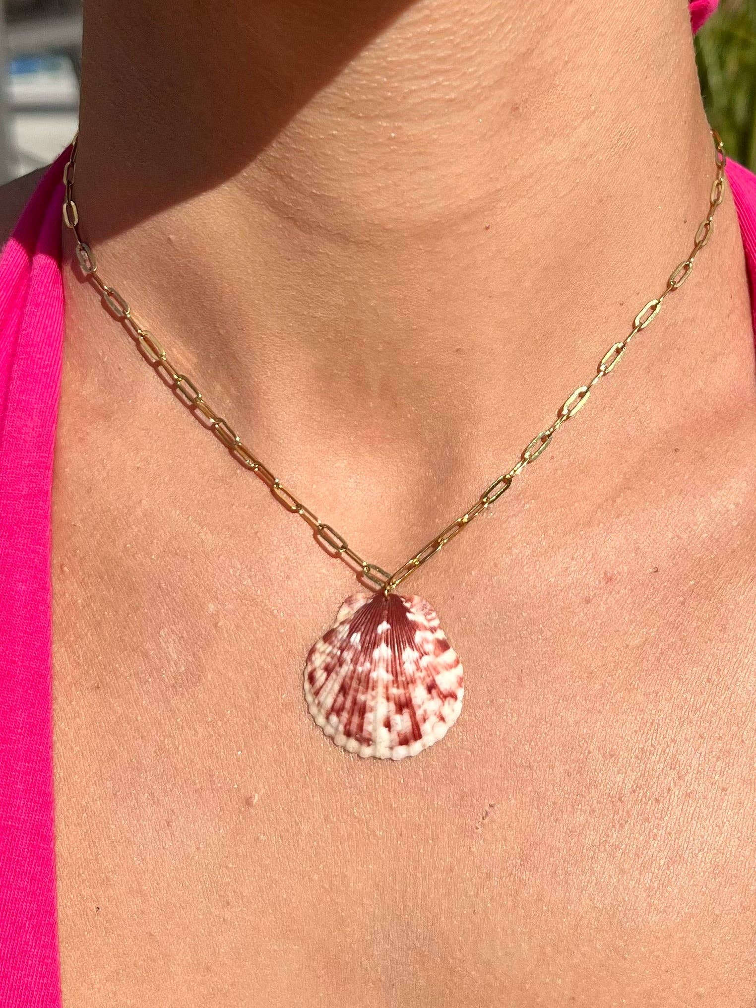 Scallop Paperclip Necklace