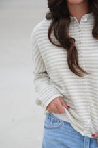 Piper Cardigan (Beige Stripe)