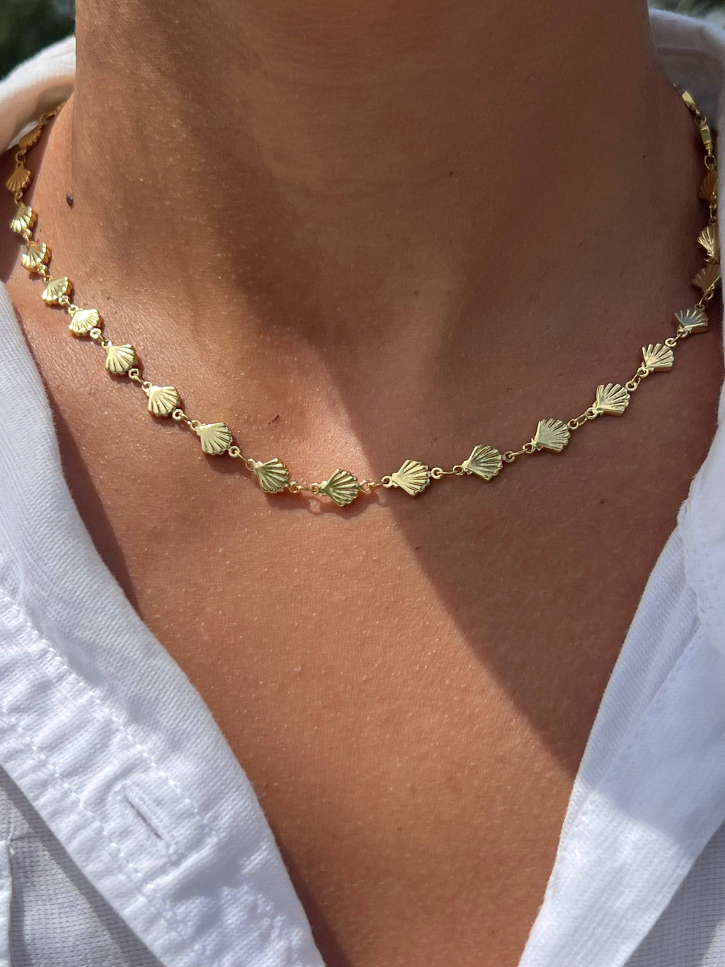 Seashell Stacking Chain | Waterproof Gold Beach Jewelry