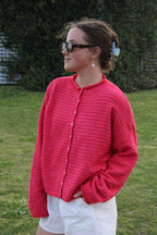 Piper Cardigan (Cherry Stripe)