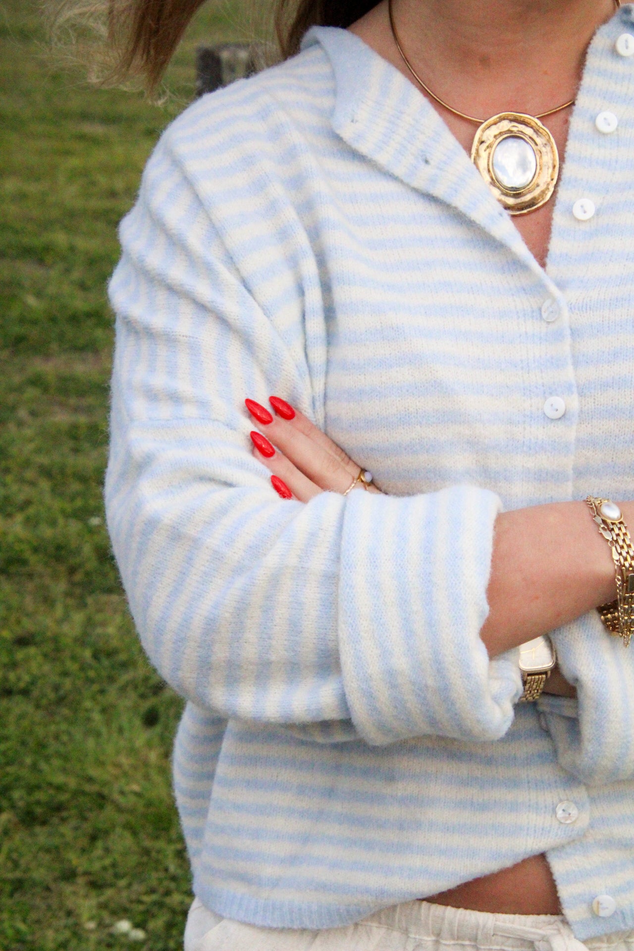 Piper Cardigan (Blue Stripe)