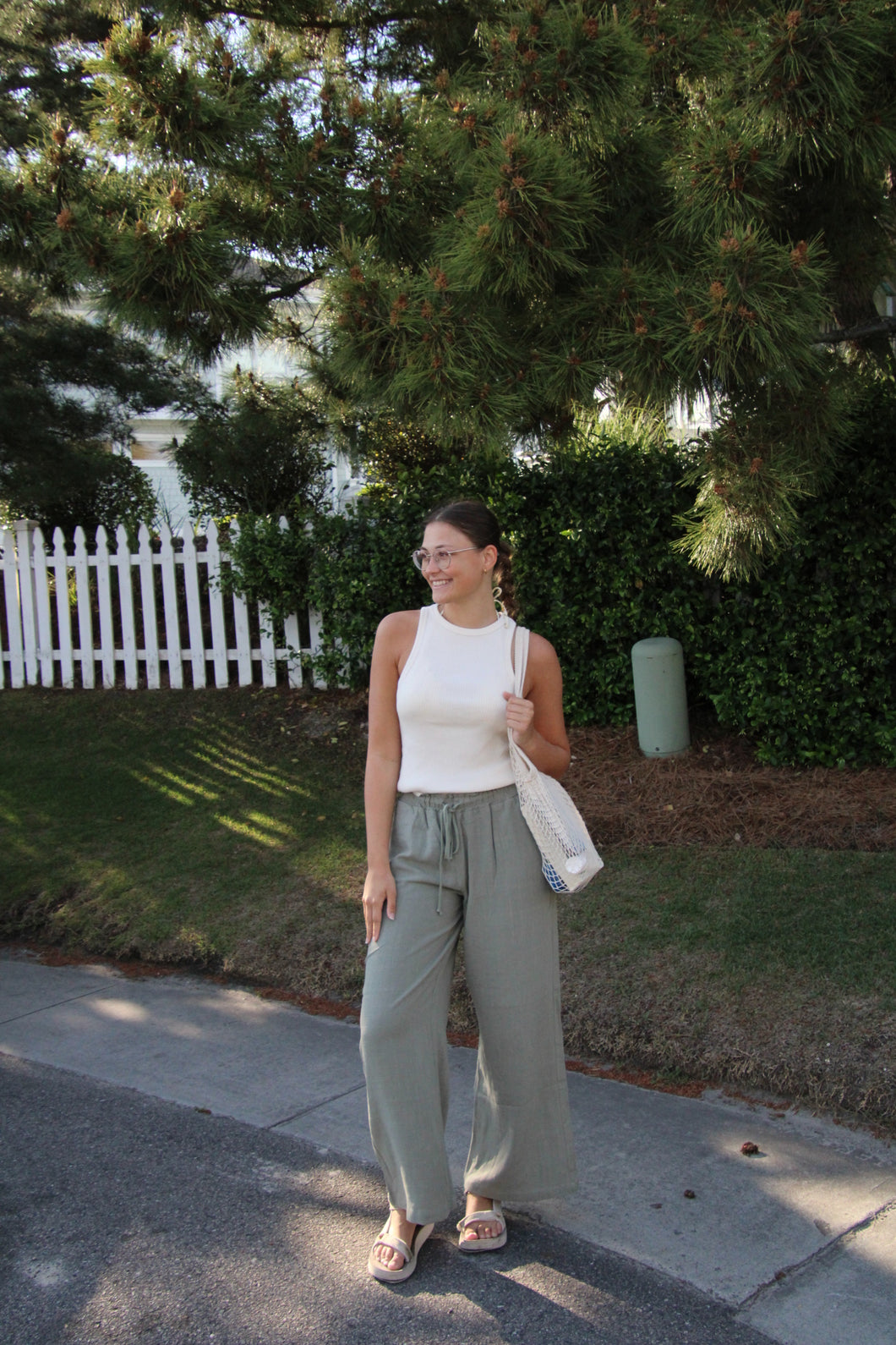 Cove Linen Pant (Green)