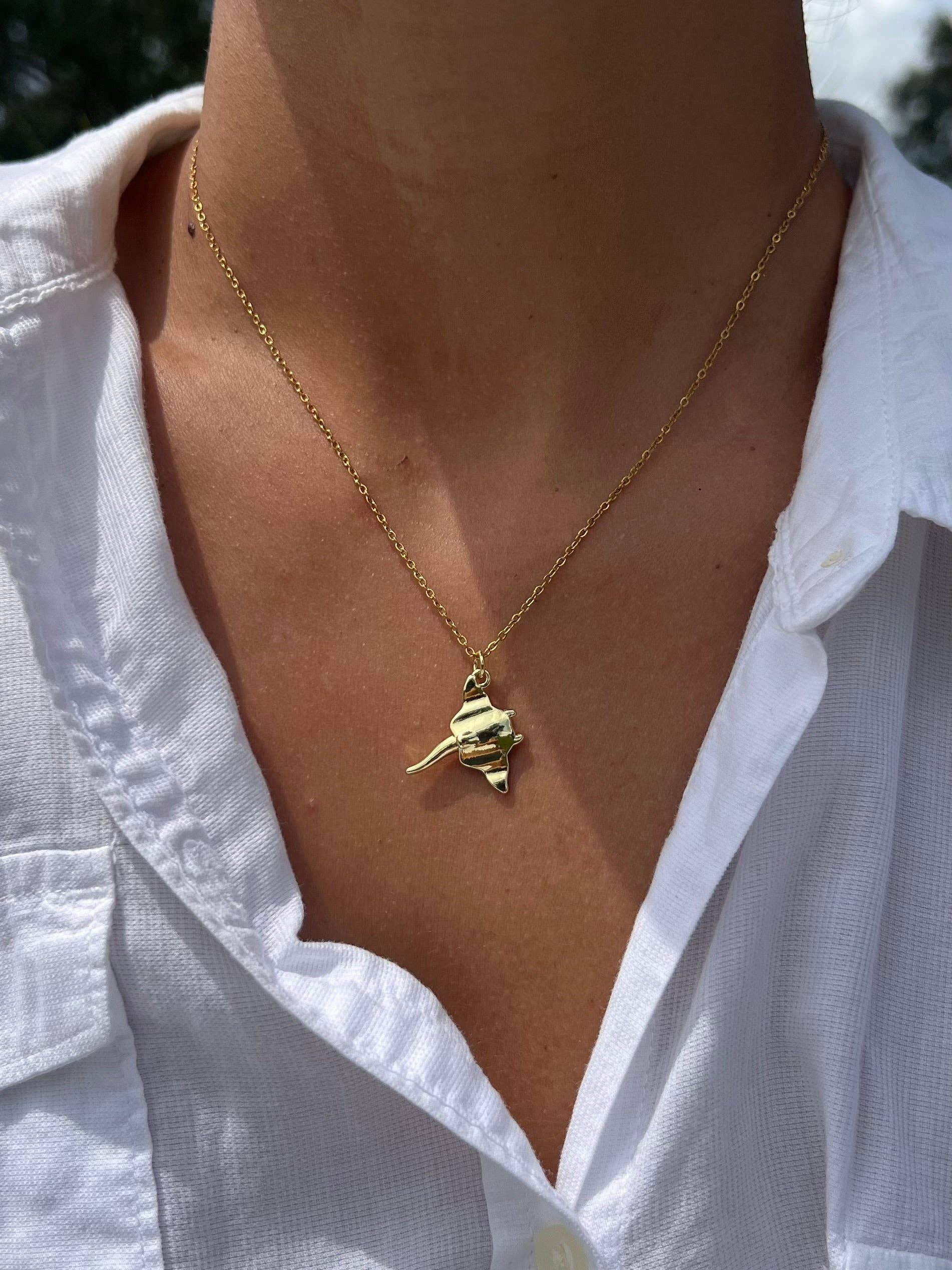 Ray Necklace | Waterproof Gold Beach Jewelry