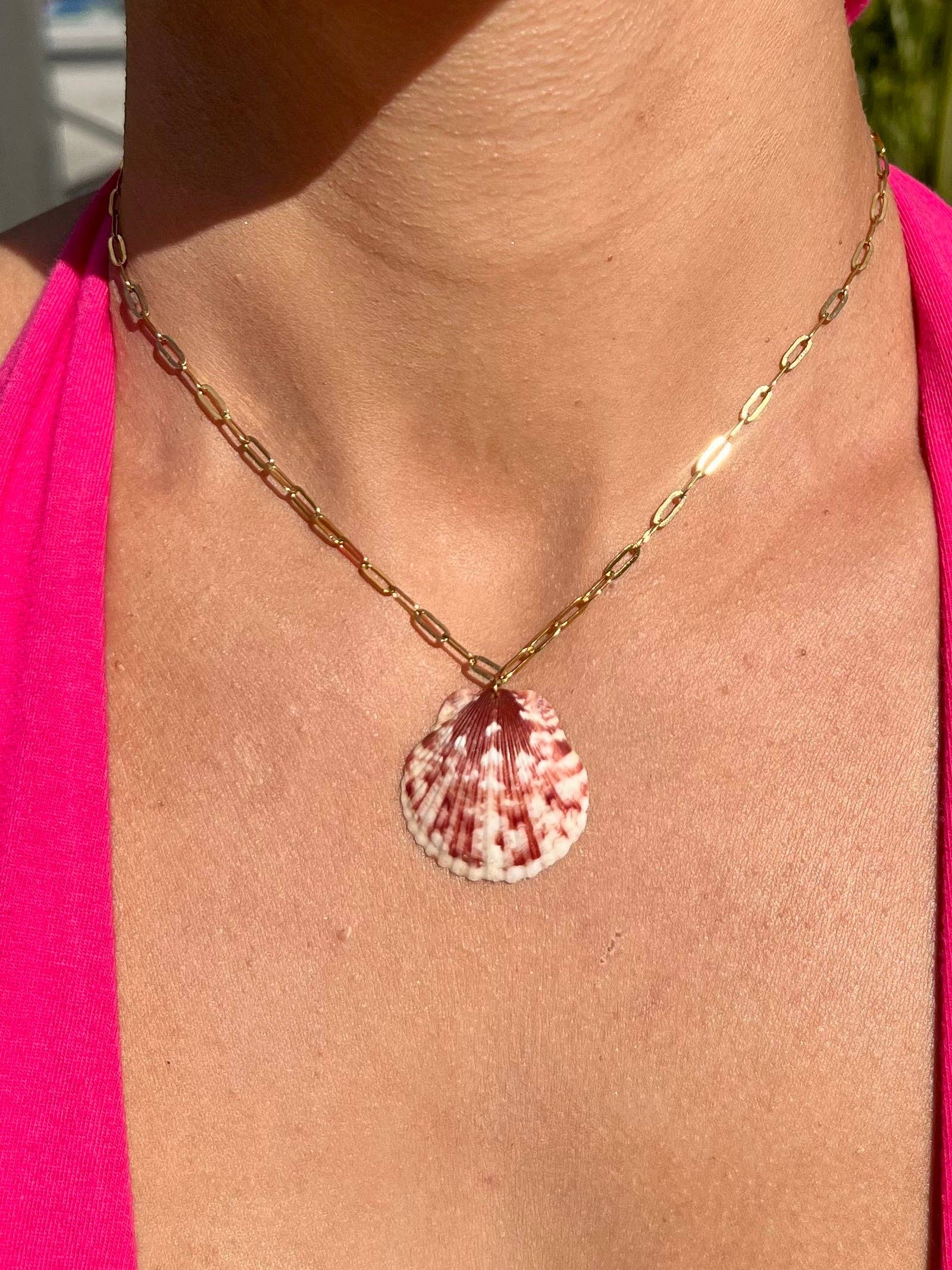 Scallop Paperclip Necklace